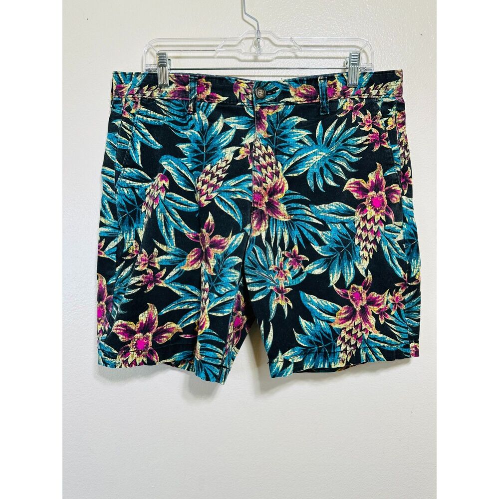 George Men's Tropical Bermuda Shorts Size 36 Flat Front Slash Pockets